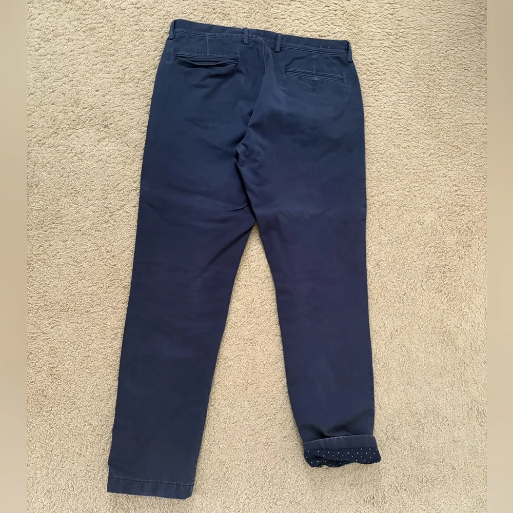 J. Crew Men's 770 flannel lined Navy Blue Pants - Picture 5 of 5